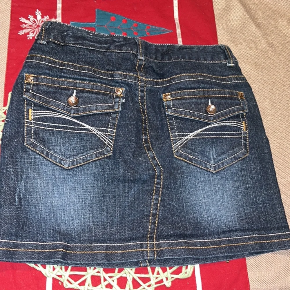 Justice Girls Kids Classic Jean Dark Wash Denim Skirt Dark Wash Sz 14 R EUC